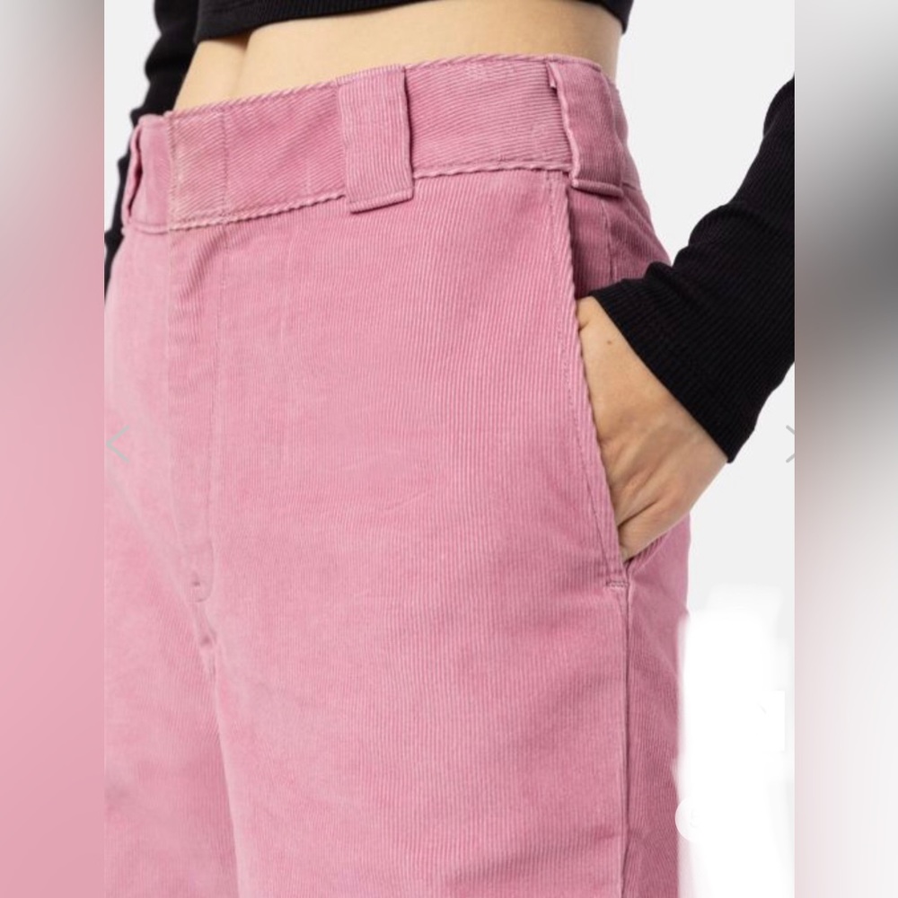 Dickies Women's pink Halleyville Regular Fit Wide Leg Corduroy‎ Pants size 0R - Picture 3 of 10